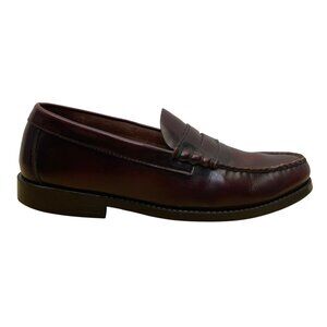 Vintage Bass Men’s Burgundy Leather Classic Slip-On Penny Loafers Shoes Size 8.5